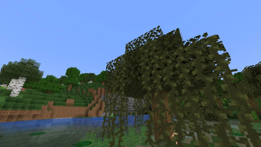 Minecraft swamp with the Simplista Texture Pack without shaders