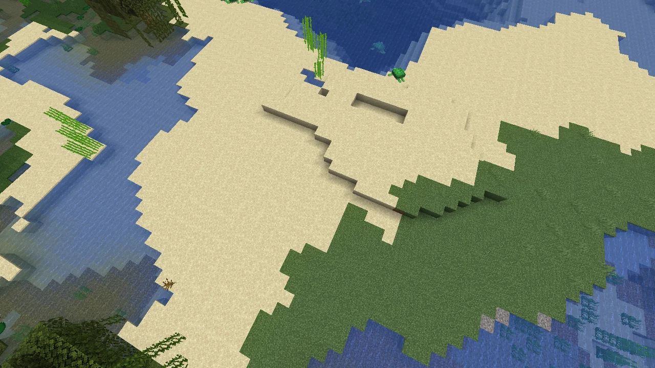 Minecraft beach and lake