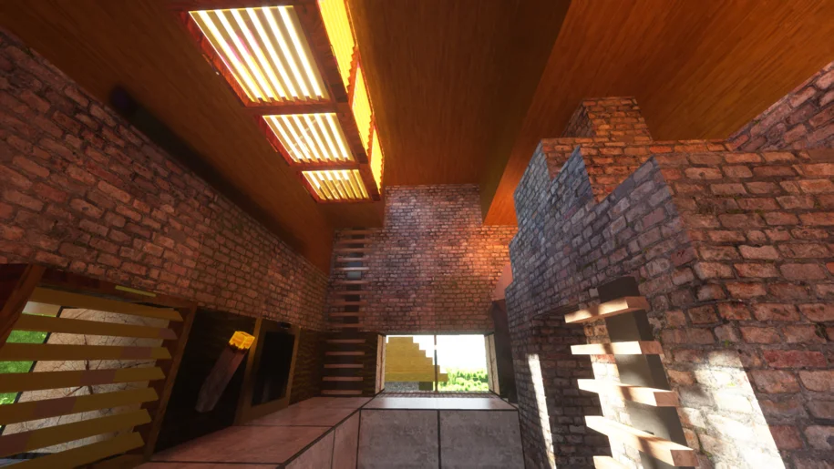 Minecraft house with SEUS PTGI HRR Shaders and Luna HD 256x