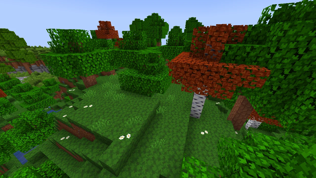 Minecraft birch forest with Clusterful texture pack