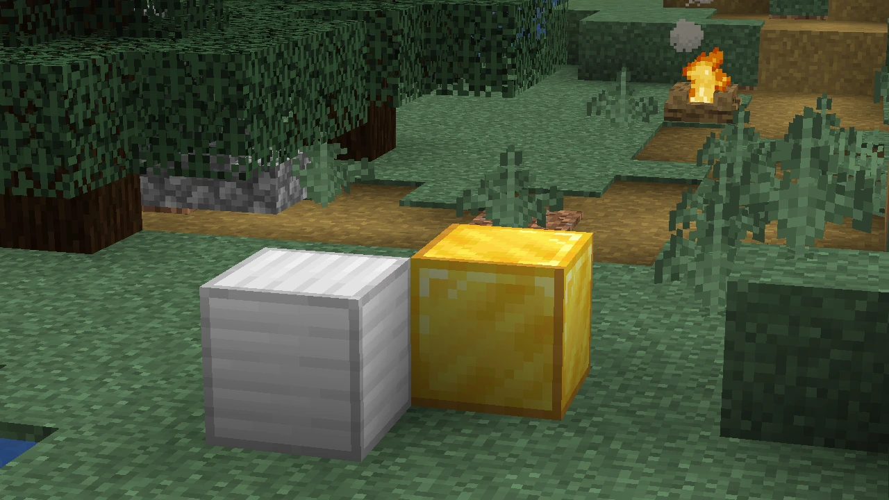 Minecraft iron and gold block next to each other