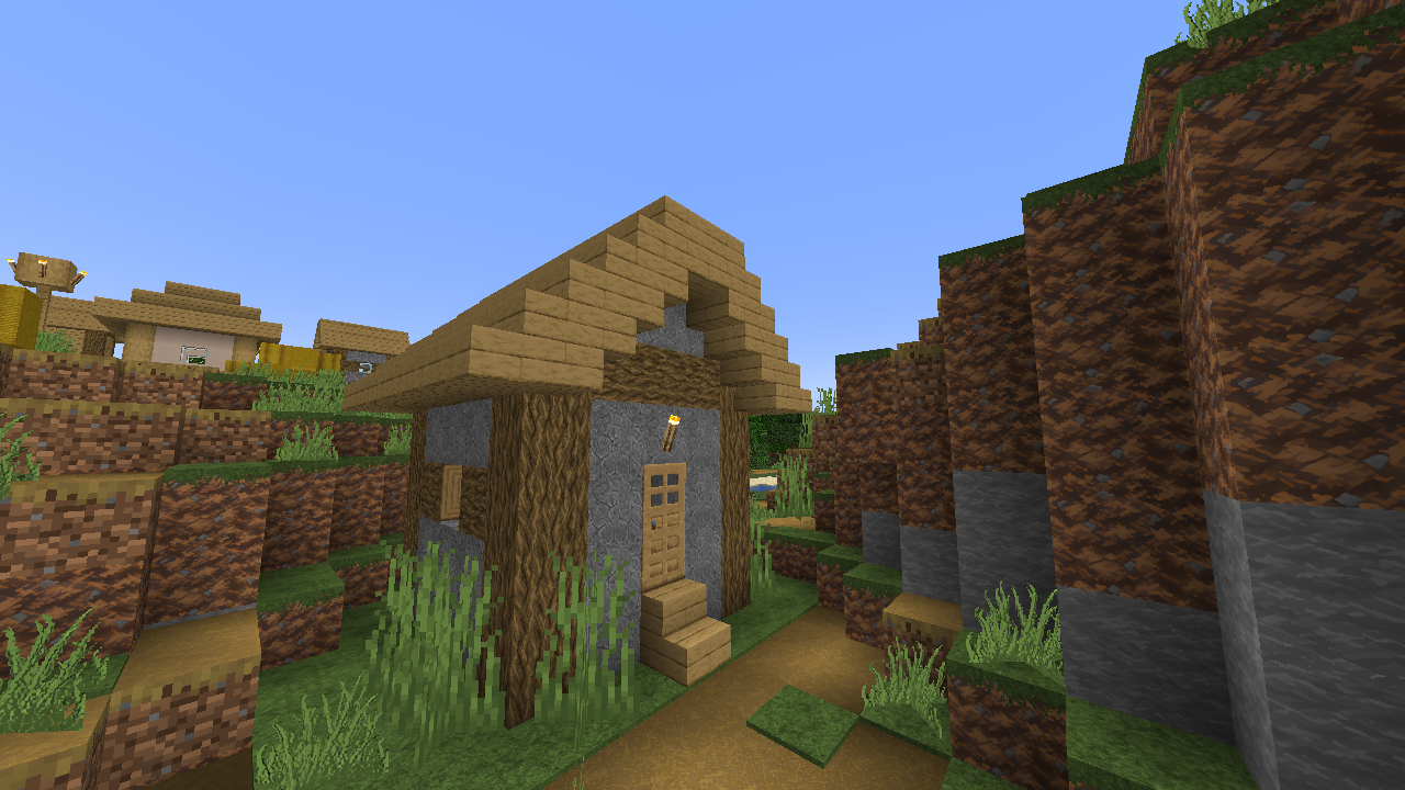Minecraft village house with Faithful 512x textures