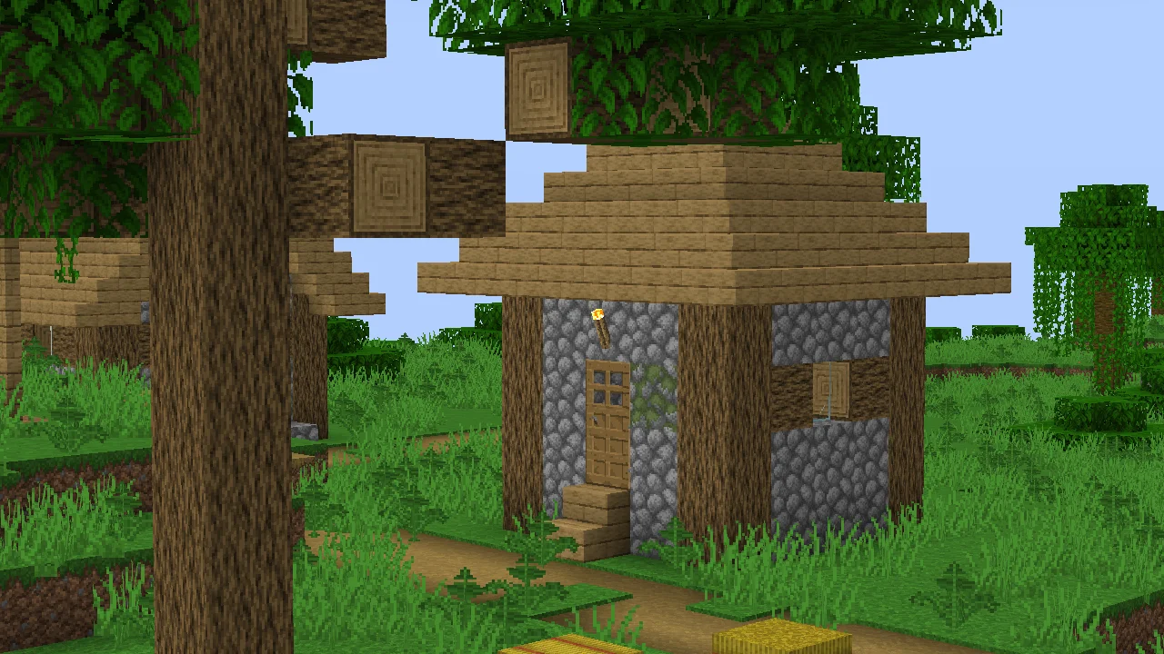 Minecraft village house with Faithful Texture pack