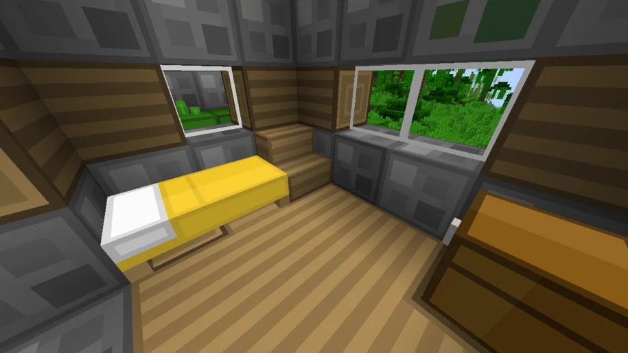 Interior of a Minecraft village house with oCd Pack Vanilla textures