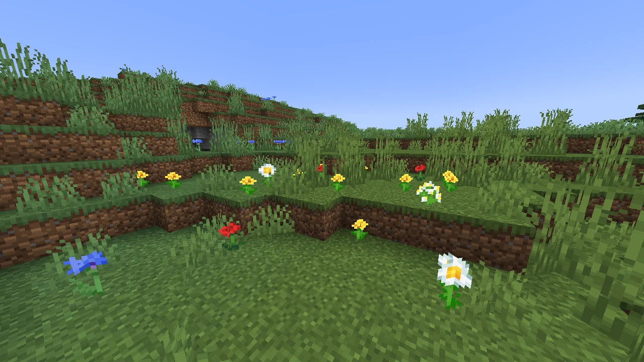 Minecraft flowers in a plains biome