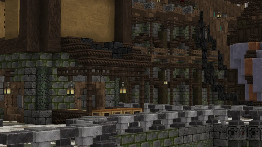 Minecraft city build with Misa's Realistic Textures