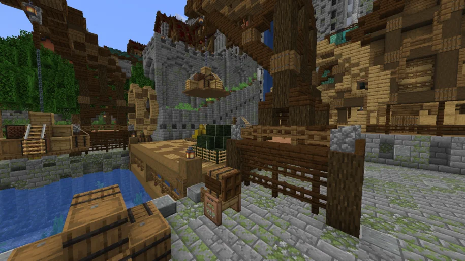 Harbor build in Minecraft