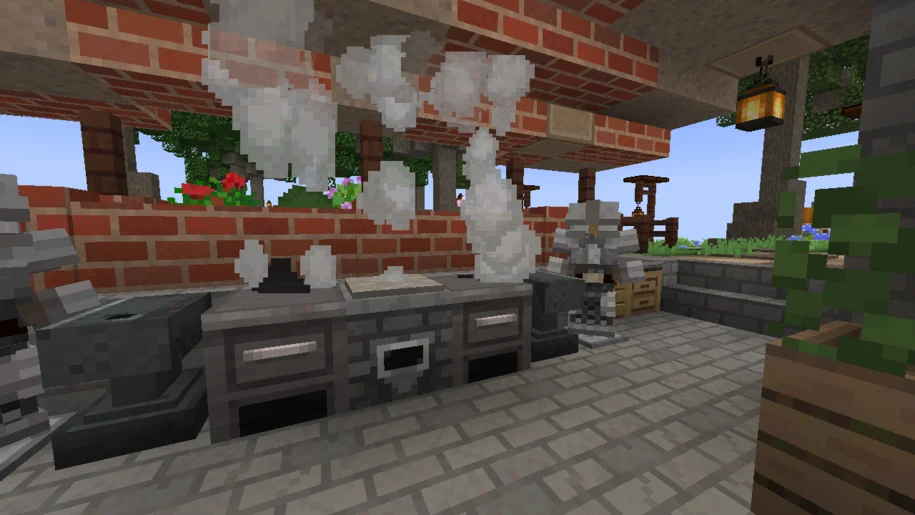 Minecraft furnaces, anvils, armor sets and a smoker with Legend textures