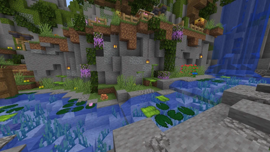 Minecraft river with lily pads with Faithless textures