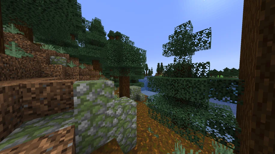 A tall spruce forest in Minecraft