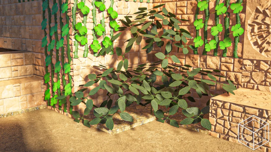 Leaves and vines with the Optimum Realism texture pack and shaders