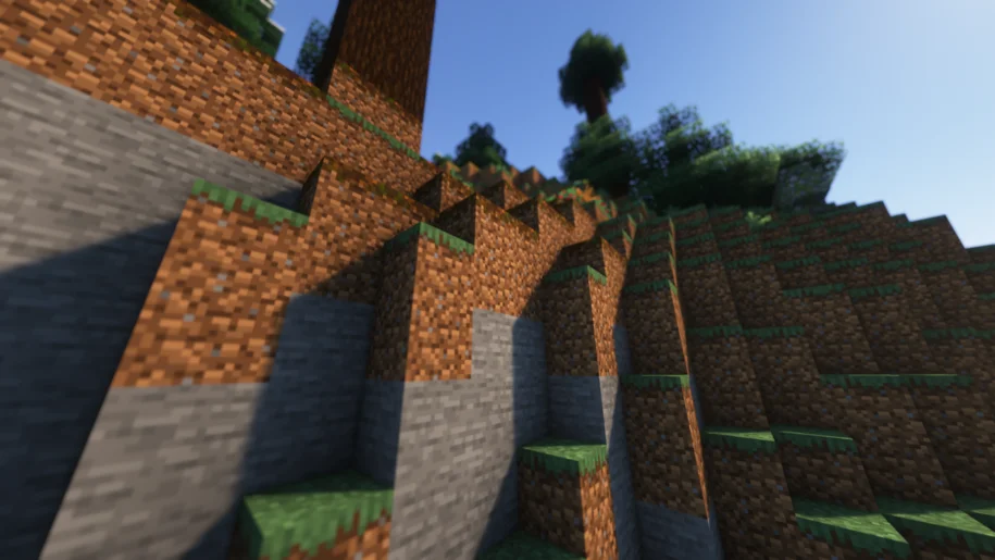 Hill in Minecraft with Complementary Shaders