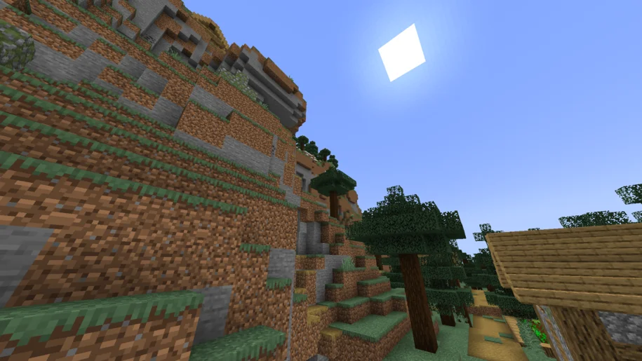Mountain slope near a Minecraft village