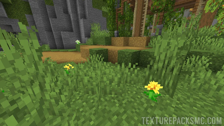 Foliage in Minecraft with vanilla textures