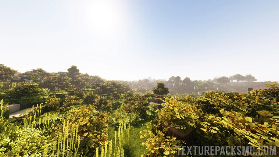 Foliage in Minecraft with Alacrity textures and Complementary Reimagined shaders