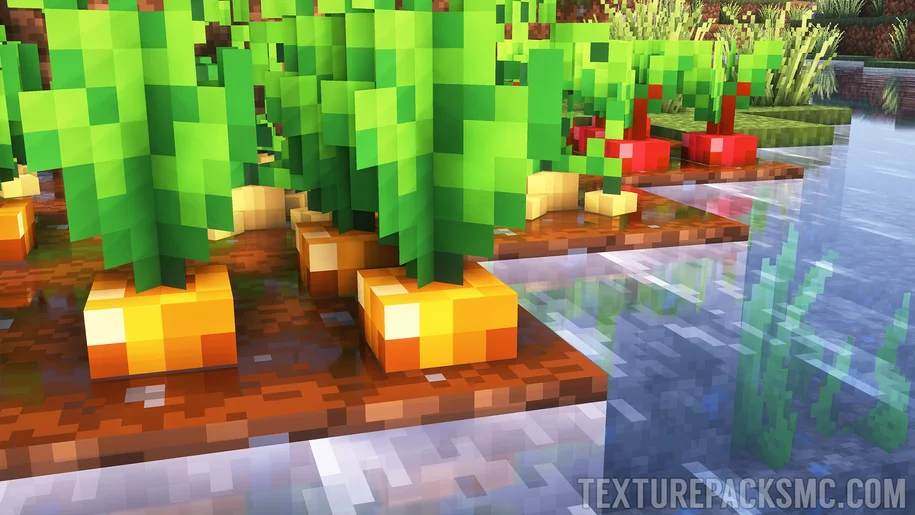 Carrots in Minecraft with Crops 3D texture pack